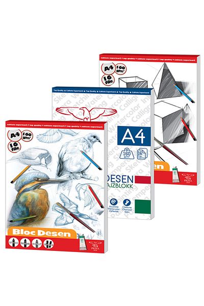 PIGNA Drawing Pad, A4, 160g, 16 Files,