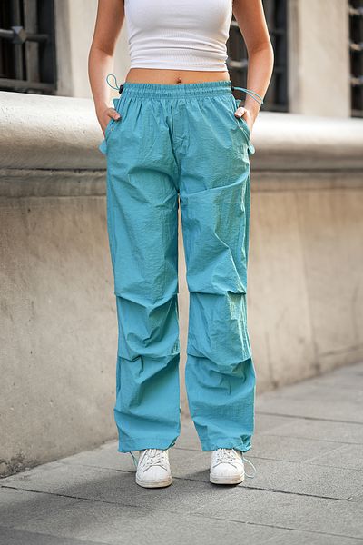 winmoda PANTALONI LARGI - PĂRĂLĂ LARGĂ ȘI PĂRĂLĂ UTILIZABILE CU ELASTIC - MODEL DE ACOPERIRE BURUJĂ