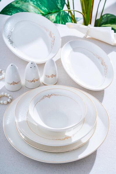 ACAR Loretta 54 Parça 12 Kişilik Porselen Yemek Takımı