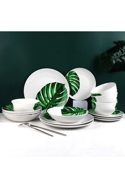 OEM 16-piece dinner service set, Leaf model