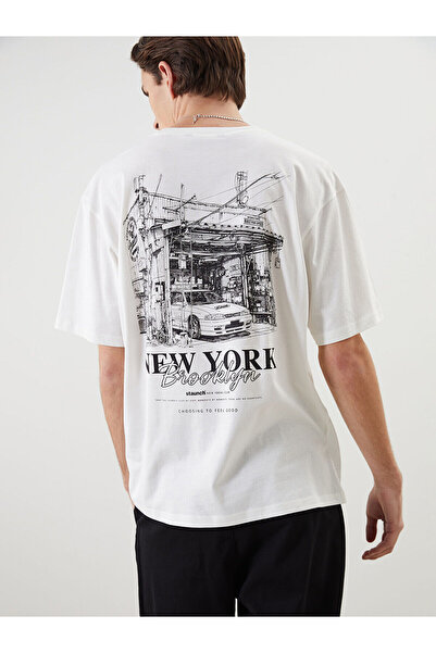 LC Waikiki Xside Crew Neck New York Printed Combed Cotton Men's T-Shirt