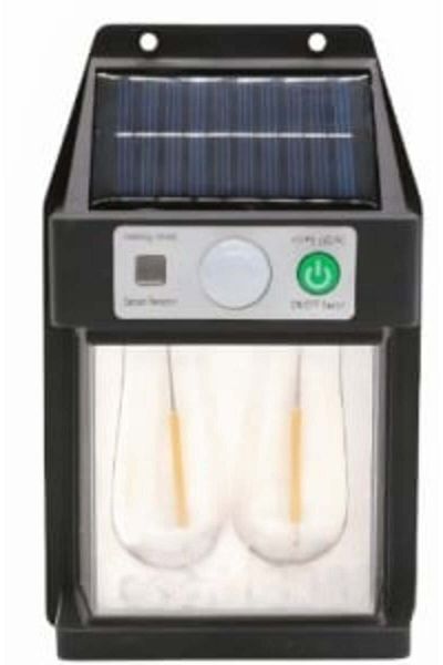 Blusmart Solar LED Lamp with Motion Sensor 16 x 10 cm Wall Mount with 2 Bulbs