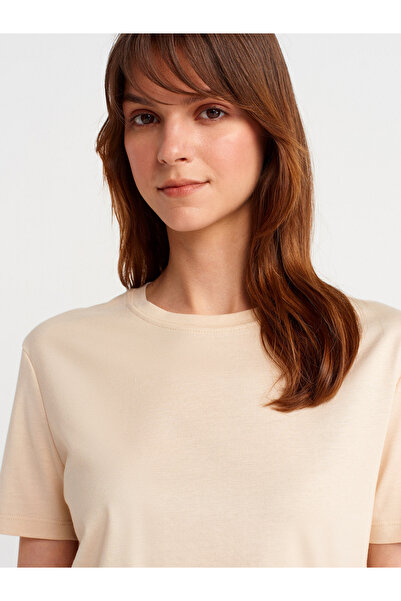 Dilvin 31791 Μπλουζάκι Crew Neck-Πέτρα