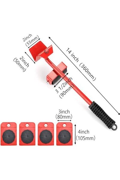 MARKQ Furniture Lifter With 4 Moving Sliders 4.13" X 3.15” Furniture Move Roller Tools For Washing