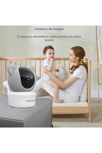 Smart Vibe Baby Monitor WiFi/NO WiFi 4in1 MaxView HelloKid™ Y6 2KHD/5” Night Vision, Control Tablet/Smartph