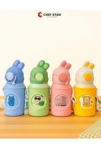 Chefstar Cute Thermoses with Ears Design for Children – with Carrying Strap