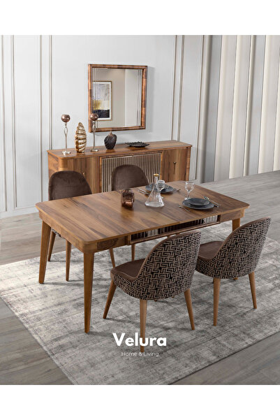 Velura Home & Living Miryan Yemek Odası Takımı (Yemek Masası + 4 Adet Sandalye)