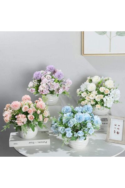 Hawesome Set de 3 flori artificiale Hawesome, plastic/mătase, violet, 32 x 20 cm