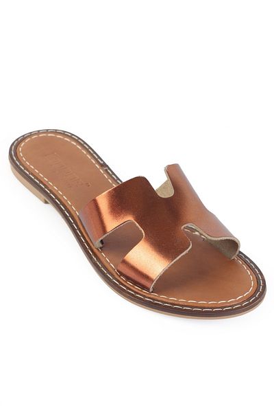 Capone Outfitters Madelin H Banded Women's Leather Slippers