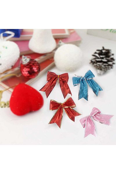 Ltsbaed Set de 10 fundițe de Crăciun Ltsbaed, plastic, roz/albastru, 13 x 13 cm