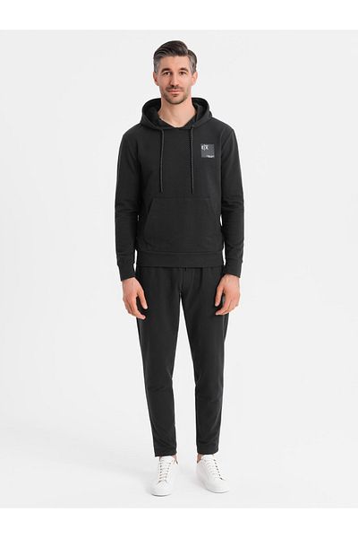 OMBRE Herren Sweatshirt Set Hoodie + Jogginghose - Schwarz V1 Z107 XL