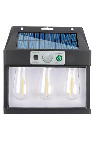 Blusmart Solar LED Lamp with Motion Sensor, 15 x 16 cm, Wall Mounted, 3 Bulbs