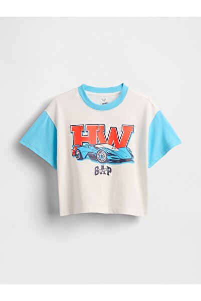 GAP Erkek Bebek Beyaz Oversized Grafik Baskılı T-Shirt