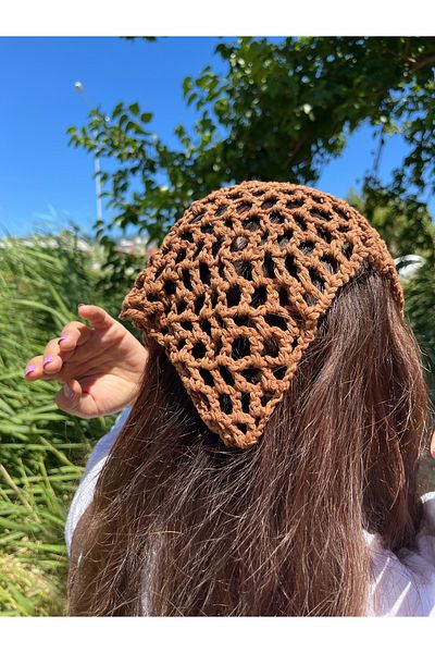 Poshy Atelier Mesh Model Crochet Handmade Braided Hair Accessory Triangle Bandana