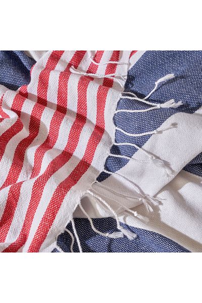 Bella Maison 100% βαμβακερό μαρινό πεστάμαλο κόκκινο-ναυτικό μπλε (95x180 cm)