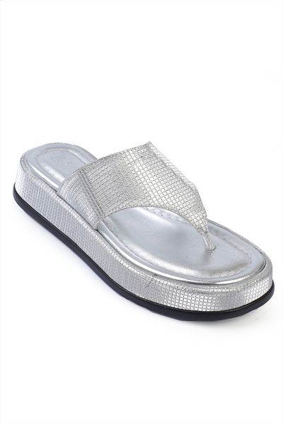 Capone Outfitters Margalo Wedge Heeled Stone Flip Flops Women's Slippers