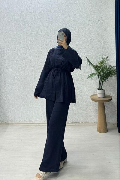 lurex moda Linen Buttoned Suit