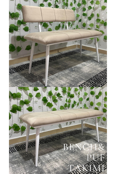 ÖZCAN METAL Beyaz Metal Ayaklı Sırtlı & Sırtsız Mutfak Salon Antre Yatak Odas...