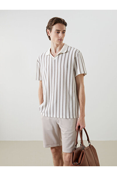 LC Waikiki Νέα σεζόν Polo γιακά με κοντό μανίκι ριγέ ανδρικό Tisort - S5AS24Z8