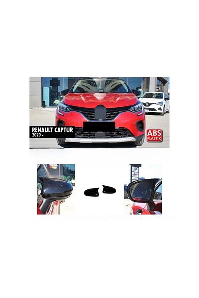 ideal STORE Set of 2 idealSTORE BATMAN type Mirror Covers for Renault Captur 2020->, Piano Black color