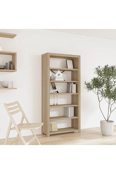 vidaxl 6-Tier Bookcase 80x30x170 cm Solid Wood Acacia