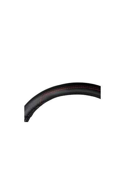 ideal STORE PREMIUM steering wheel cover, Red stitching, Size M 37-38cm, Imitation leather for a nice look