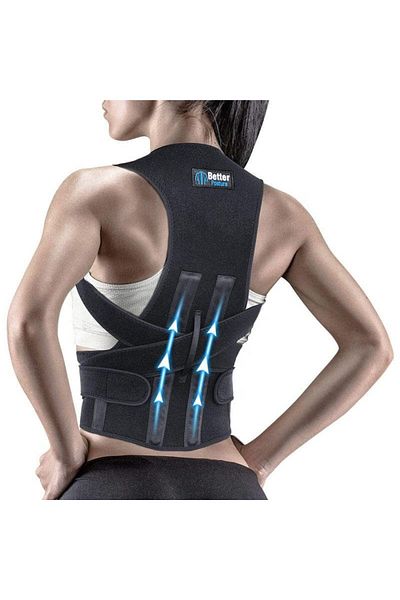 BETTER POSTURE Pro Spine Correction Corset, Black, Unisex