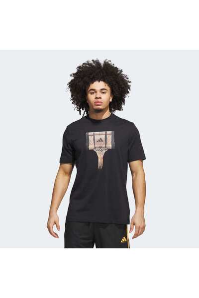 adidas Basketball Gallery Graphic Erkek Siyah Tişört (JV8432)