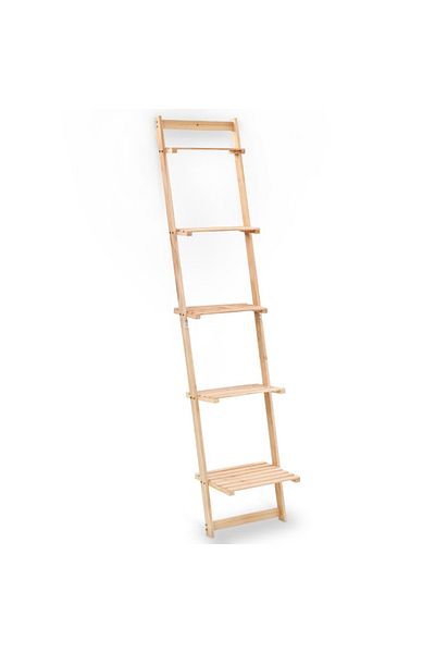 vidaxl Ladder Wall Shelf Cedar Wood 41.5x30x176 cm