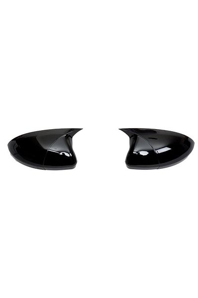 ideal STORE Set of 2 idealSTORE BATMAN type Mirror Covers for Renault Talisman 2015->, Piano Black color - Neg