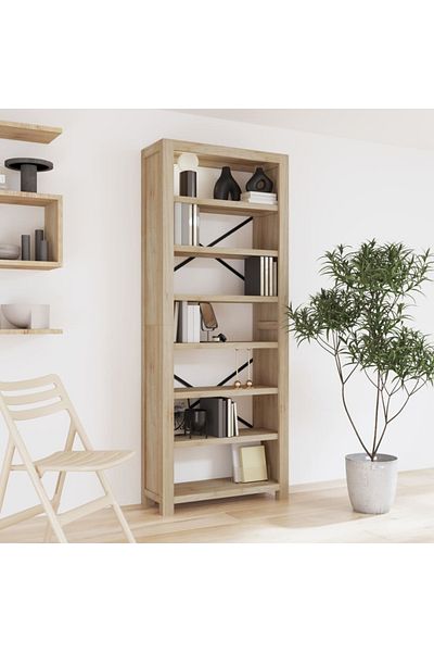 vidaxl 7-Tier Bookcase 80x30x200 cm Solid Wood Acacia