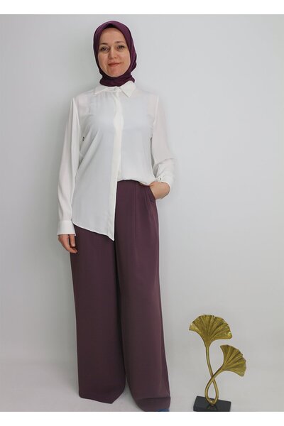 Doque 59014 BELİ YARIM LASTİKLİ YANDAN FERMUARLI CEPLİ ETEK PANTOLON QYS ETEK PANTOLON 59014 #23-063