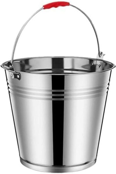MARKQ [10l] Galvanized Steel Bucket With Handle - Heavy-duty Metal Bucket For Cleaning, Outdoor, Gar