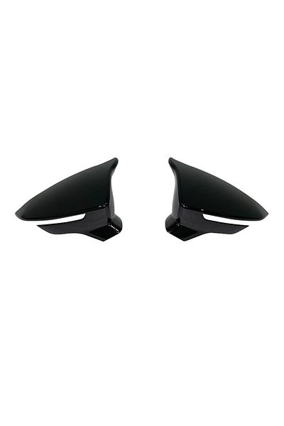 ideal STORE Set 2 Capace Oglinzi tip BATMAN idealSTORE pentru Seat Leon III 2012-2020, culoare Piano Black - Neg