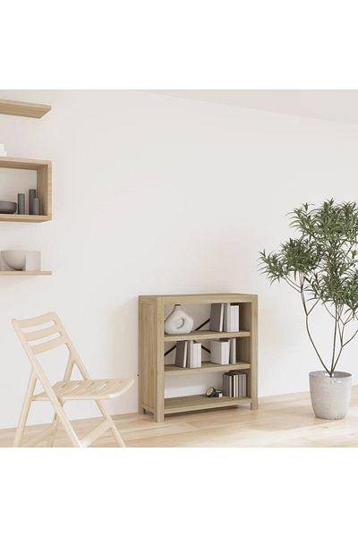 vidaxl 3-Tier Bookcase 80x30x80 cm Solid Wood Acacia