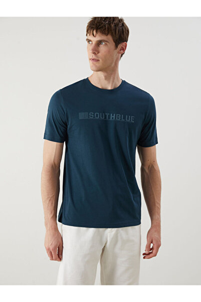 LC Waikiki تيشيرت رجالي من القطن الممشط مطبوع برقبة دائرية للموسم الجديد - S5...