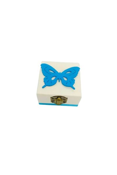 OEM Cutie de lemn pentru prima șuviță de tuns, 8x5 cm, fluture personalizat