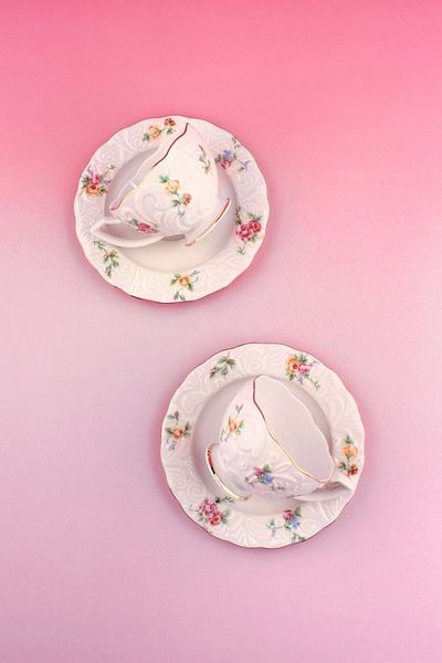 Bursa Porselen Dekor Porcelain Coffee Cup Set for 2 with Roses