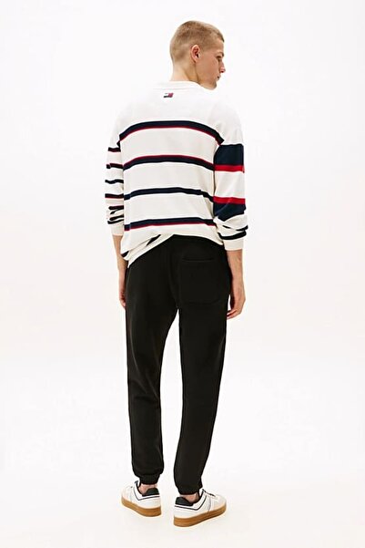 Tommy Hilfiger Erkek Slim Fit Yanı Grafik Baskılı Eşofman Altı - Siyah
