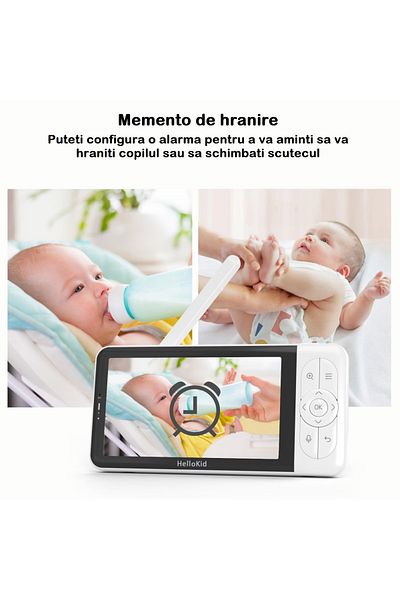 Smart Vibe Baby Monitor Smart WiFi 3in1 Lumini Ambientale HelloKid™ DUO MAX