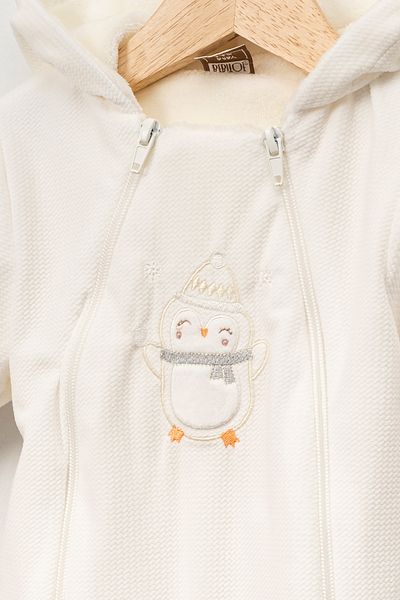 Bebitof Cute Penguin Patterned Hooded Wellsoft Lined Astronaut Cosmonaut Jumpsuit