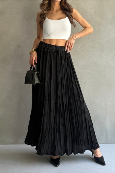 Ulino Crush Detailed Long Skirt