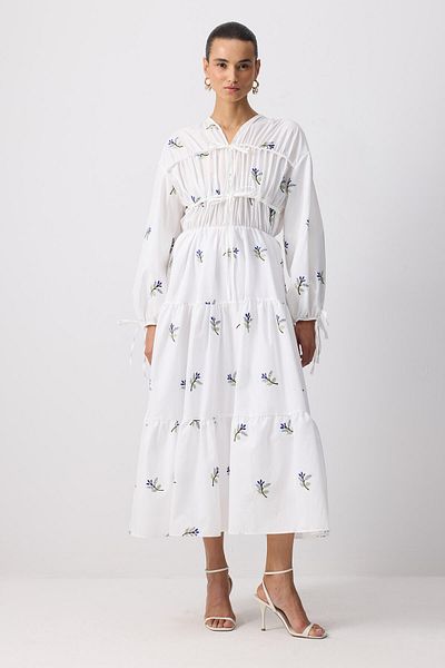 Touché Privé Embroidered Dress with Shirt on the Front