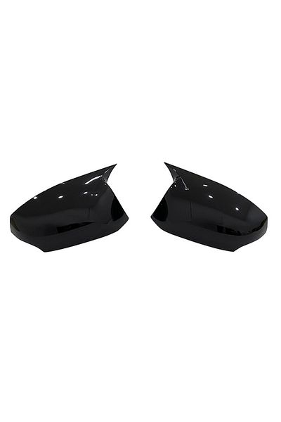 ideal STORE Set of 2 idealSTORE BATMAN type Mirror Covers for Renault Fluence 2009-2016, Piano Black color - N