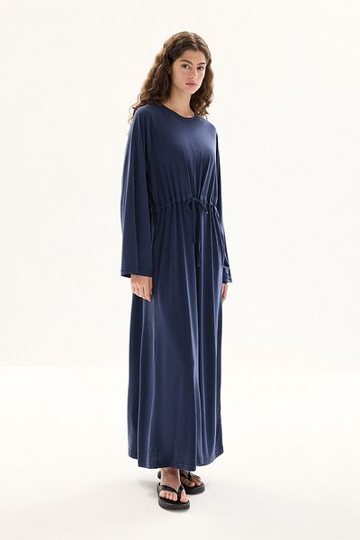 Hooopstore Μπλε ναυτικό φόρεμα με περιτύλιγμα μπροστά που περιέχει Modal
