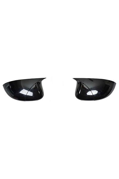ideal STORE Set 2 Capace Oglinzi tip BATMAN idealSTORE pentru Fiat Linea, 500, 500X, Punto, culoare Piano Black
