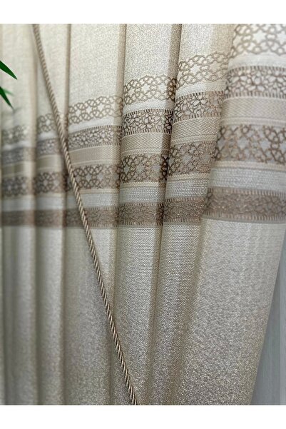 NİVEMESHOME Nivemeshome St.Pierre Cream Ft614320 V-101 1/3 Frequently Pleated Background Curtain Apm
