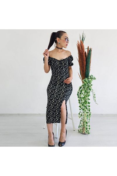 6 butik altı üstü butik Watermelon Sleeve Floral Dress