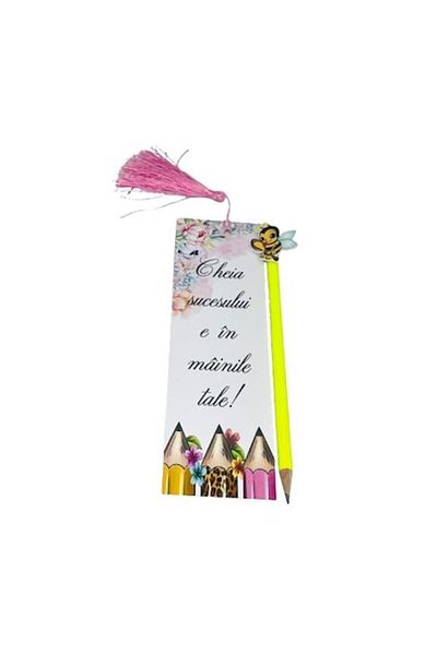 OEM Set of bookmarks with message and personalized pencil no. 4