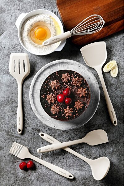 NEOFLAM Silikon Bej 6 Parça Pastacılık Servis Seti